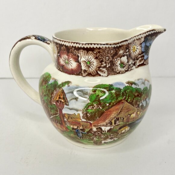 Vtg Porcelain Creamer 4.25" Rural England W.R. Midwinter Ltd - Picture 3 of 13